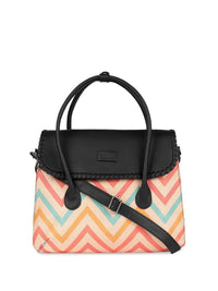ZOUK Geometric Printed Structured Handheld Bag