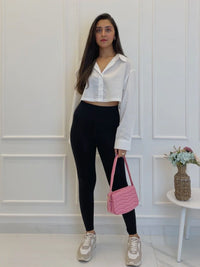 SASSAFRAS Women Black Slim Fit Solid Treggings