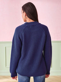 AND Women Self Design Round Neck Long Sleeves Top