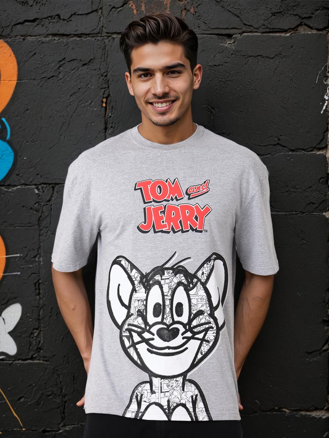The Indian Garage Co Men Printed Raw Edge Boxy T-shirt