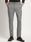 THE BEAR HOUSE Men Checked Tapered Fit Mid-Rise Formal Trousers