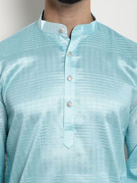 SOJANYA Woven Design Mandarin Collar Silk Cotton Kurta
