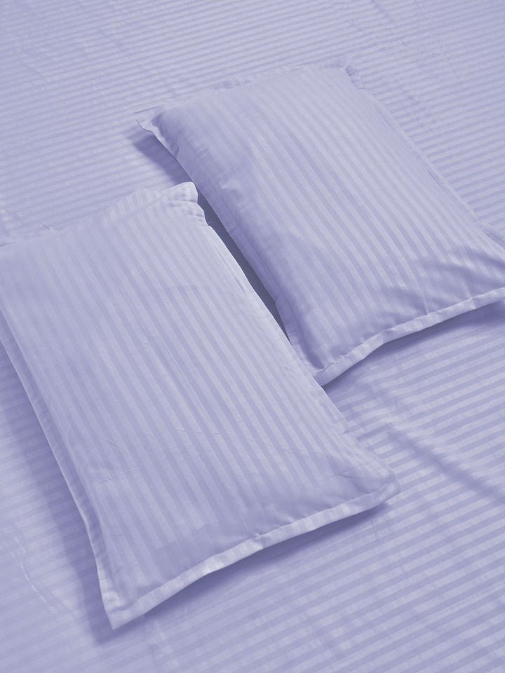 Aura Lavender Striped 300 TC King Bedsheet Set 2.5 m x 2.25 m