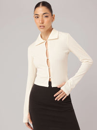 DressBerry Knits & Bits Front Button Textured Top