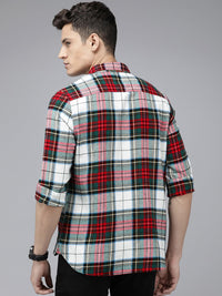 THE BEAR HOUSE Men Slim Fit Checked Pure Cotton Casual Shirt