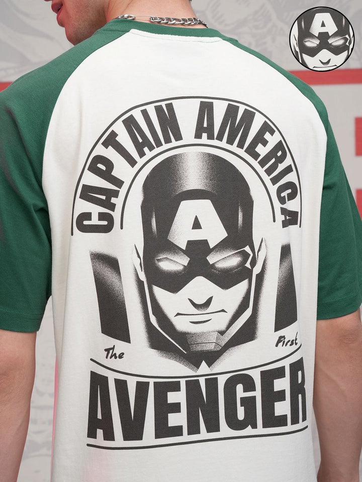 HIGHLANDER Marvel Men Captain America Round Neck Dropshoulder Oversized T-shirt