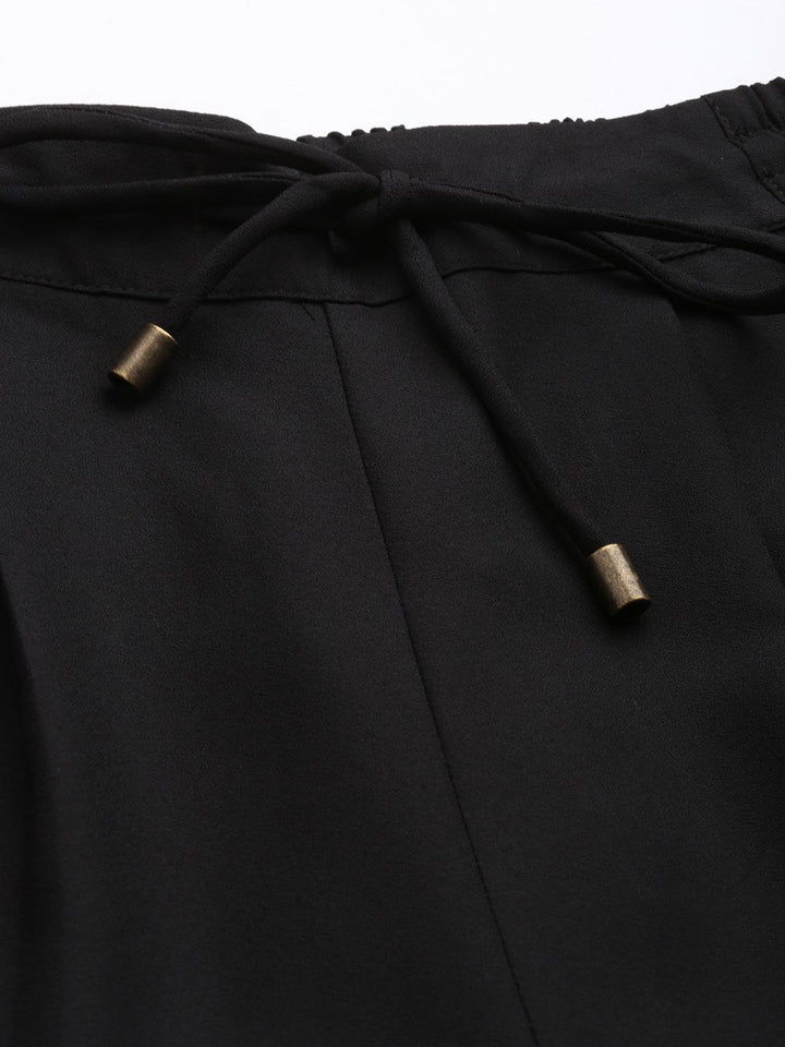 all about you Women Black Slim Fit Solid Trousers
