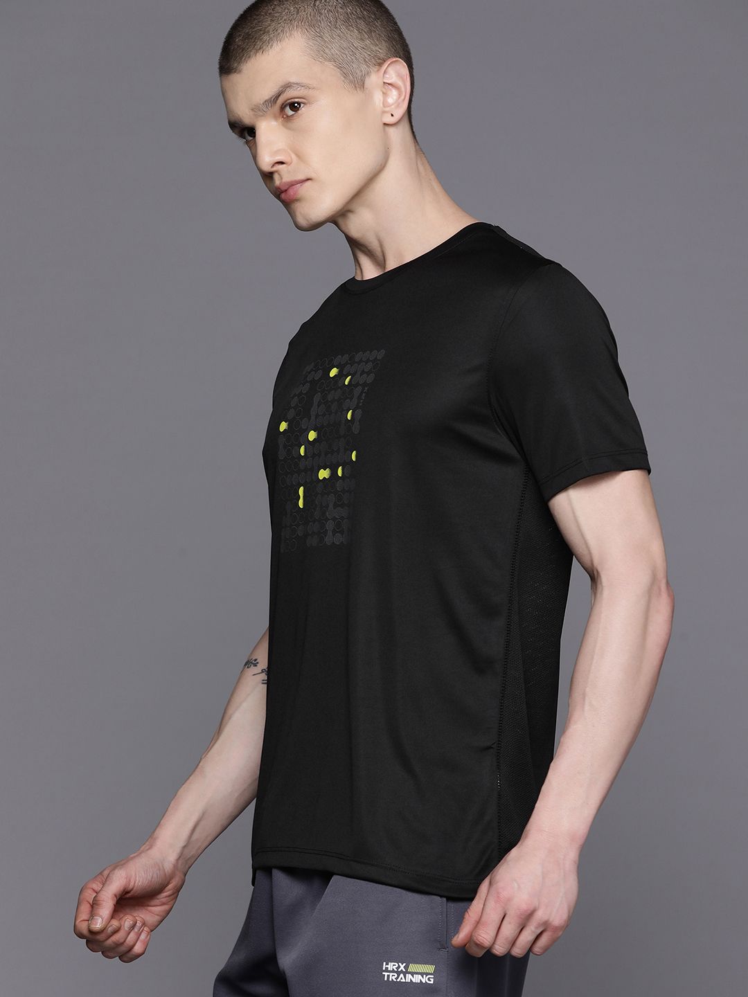 HRX by Hrithik Roshan Men Printed Rapid-Dry Training T-shirt