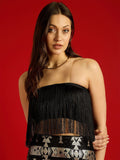 STREET 9 Strapless Tube Crop Top