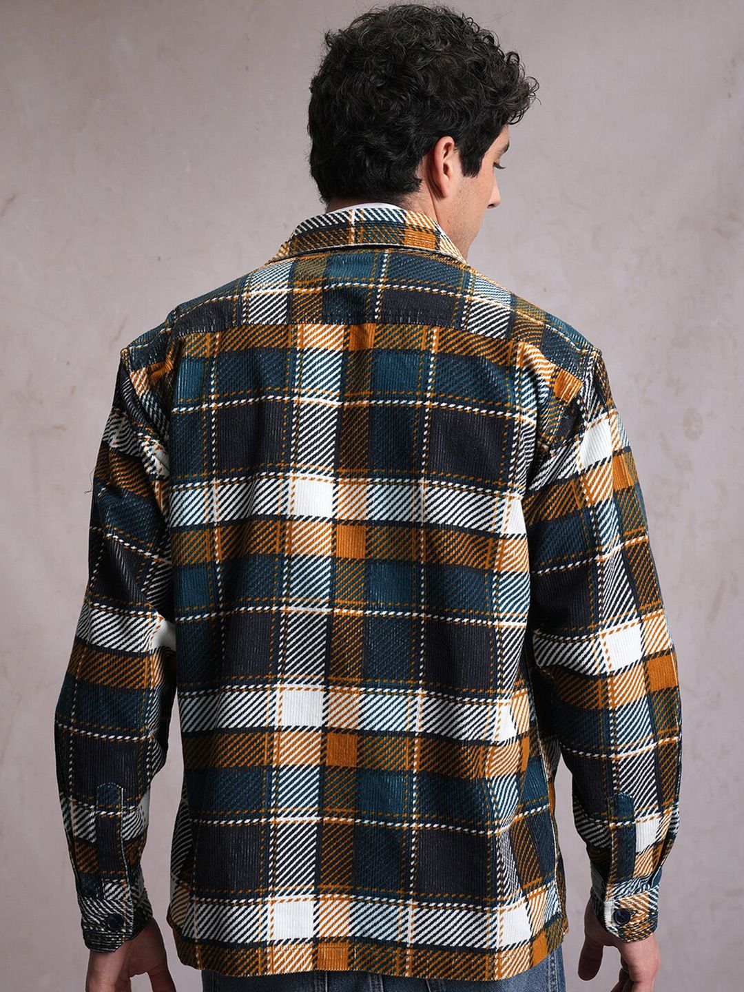 LOCOMOTIVE Corduroy Checked Utility Pocket Overshirt