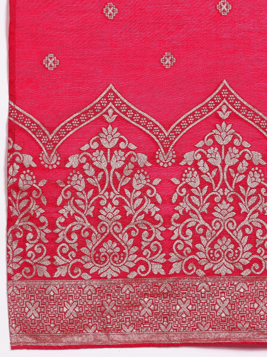Anouk Wanita Etnik Motif Reka Bentuk Reka Bentuk Benang Kurta dengan Seluar & Dengan Dupatta