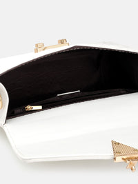 DressBerry Brand Logo Embossed Quilted Satchel