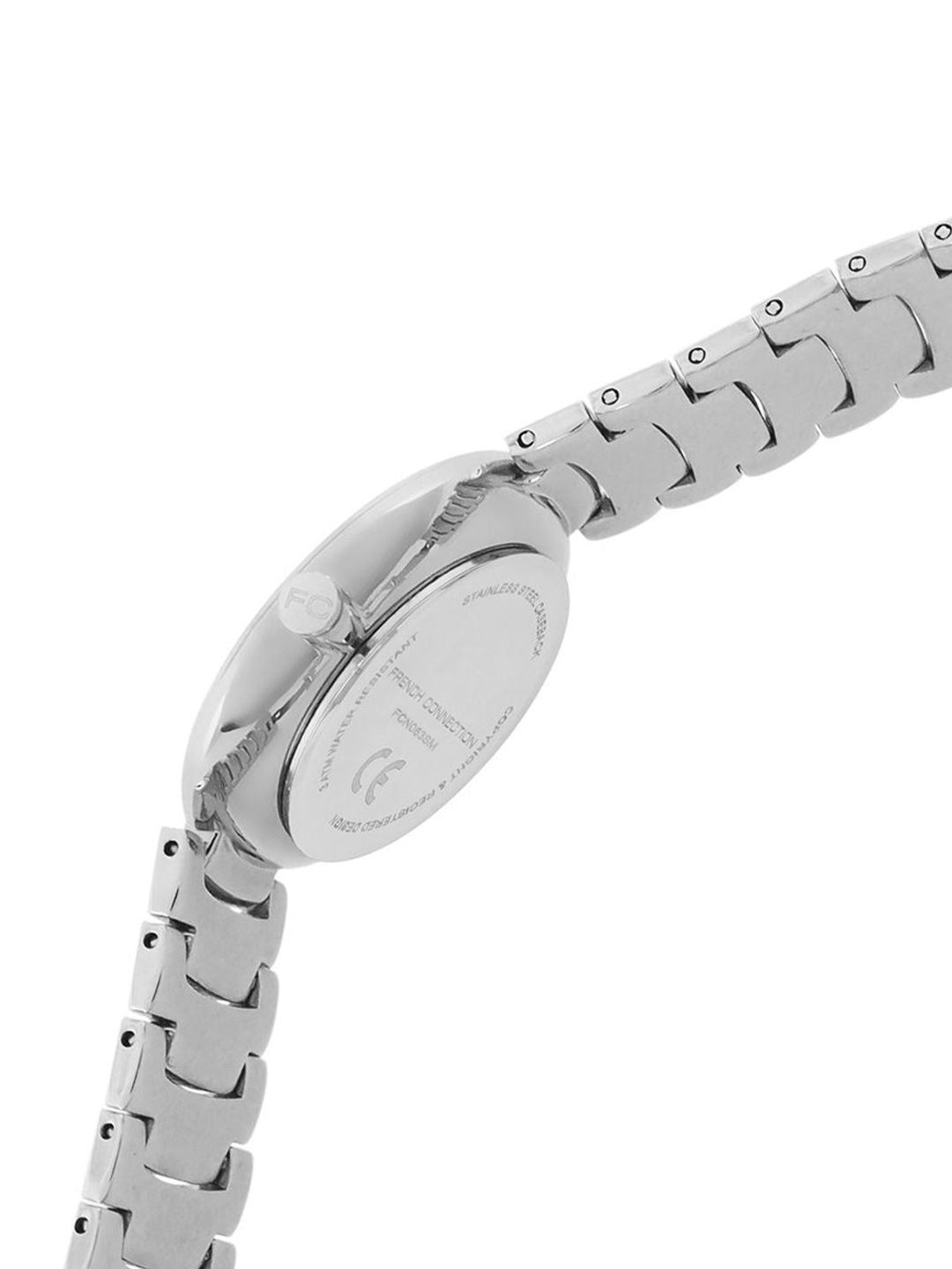 Sambungan Perancis Wanita Dail Hiasan & Tali Keluli Tahan Karat Analog Watch FCN063SM
