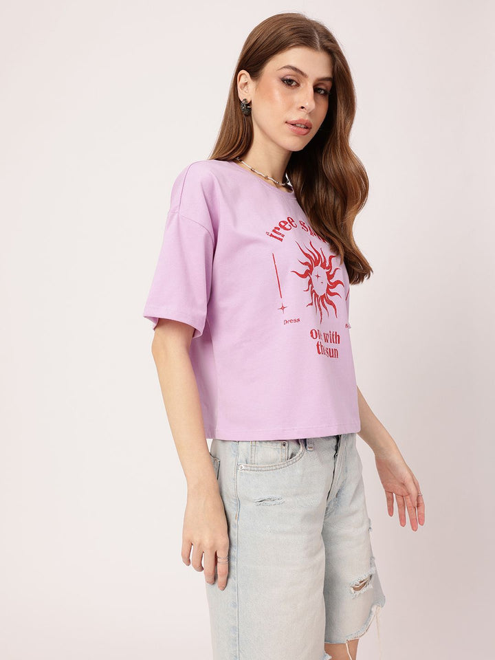 DressBerry Let Your Light Shine Printed Boxy T-shirt
