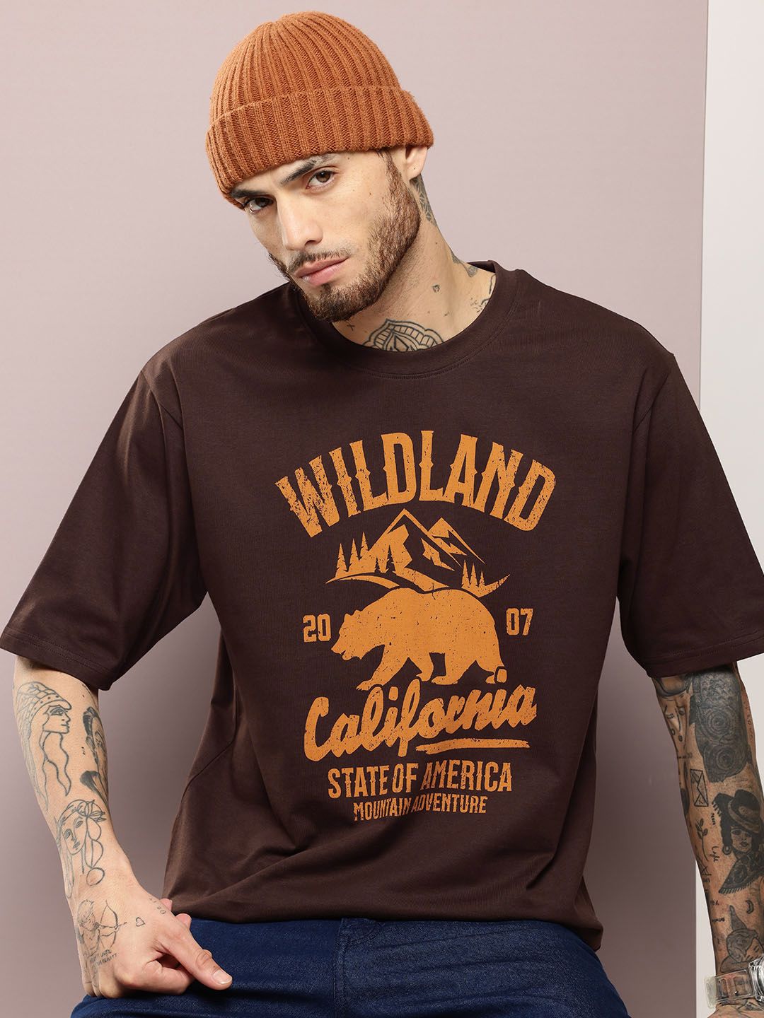 DILLINGER Men Graphic Printed Oversized T-shirt