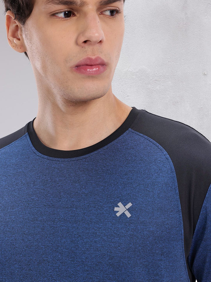HRX by Hrithik Roshan Men Contrast Panel Rapid-Dry Training T-shirt