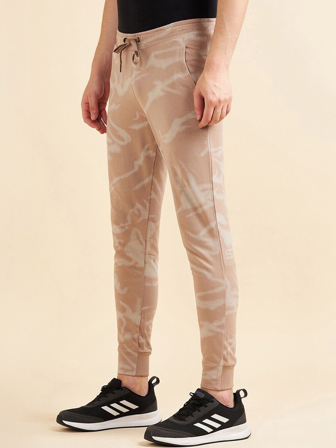 Sweet Dreams Men Mid-Rise Abstract Printed Dry-Fit Casual Cotton Joggers