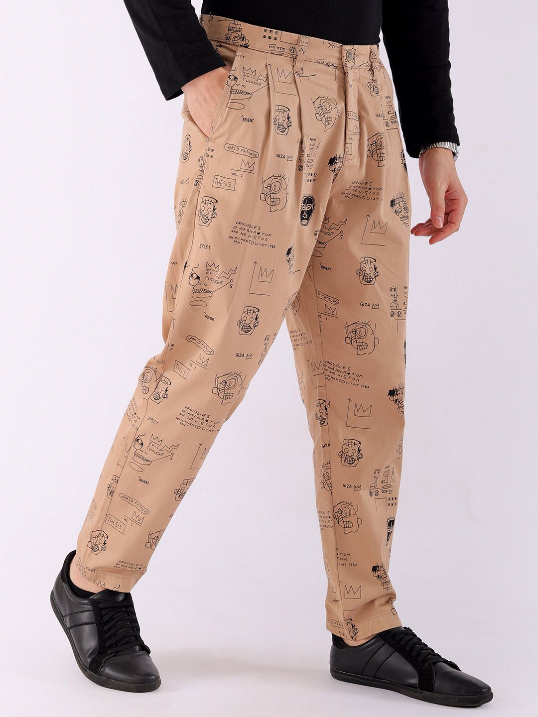 The Indian Garage Co Men Printed Loose Fit Cotton Joggers