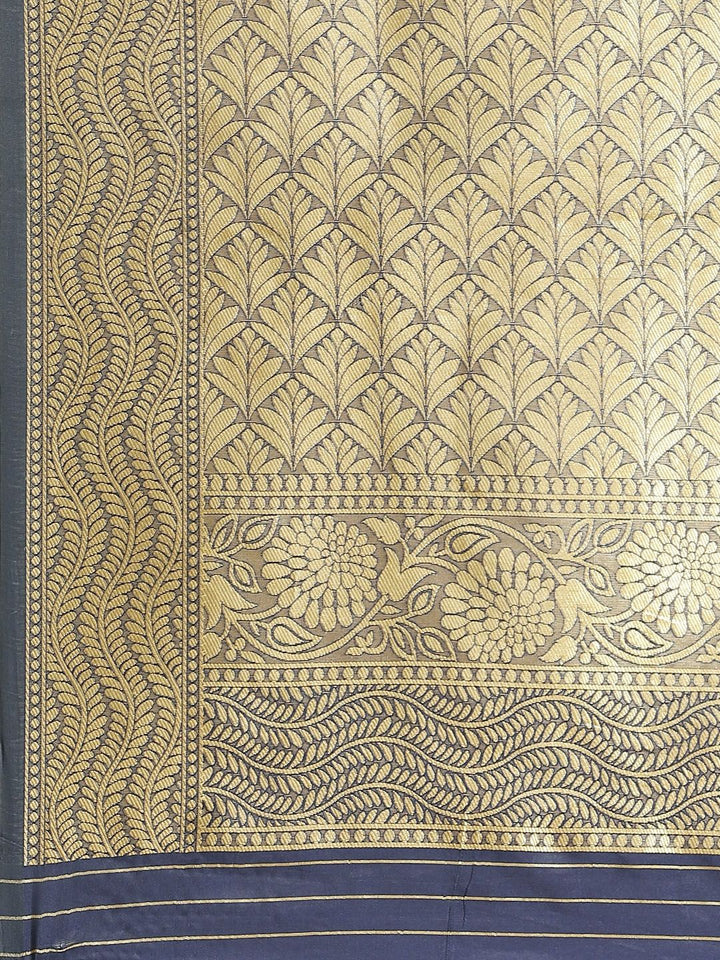 Saree mall Pink & Navy Blue Ethnic Woven Design Banarasi Saree