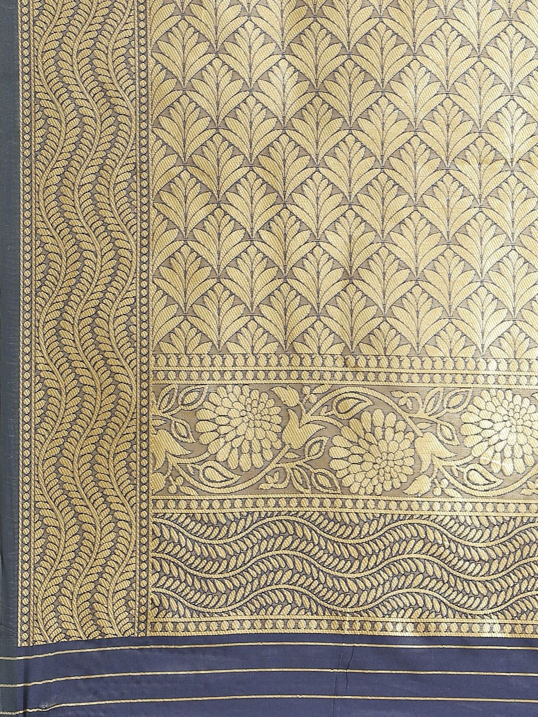 Saree mall Pink & Navy Blue Ethnic Woven Design Banarasi Saree
