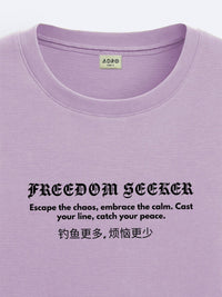 ADRO Men Typography Printed V-Neck Extended Sleeves T-shirt
