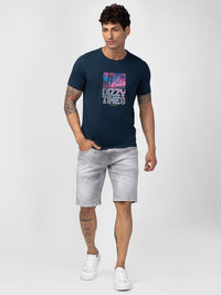 SPYKAR Men Typography Printed Slim Fit Cotton T-shirt