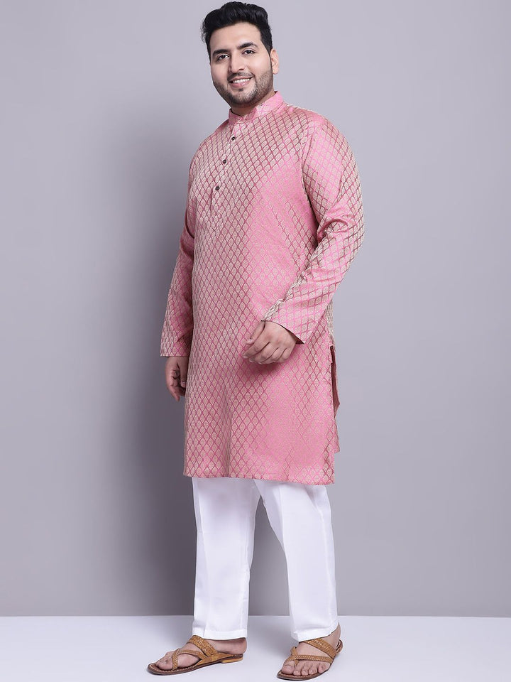 SOJANYA PLUS Ethnic Motifs Woven Design Kurta With Pyjamas & Nehru Jacket