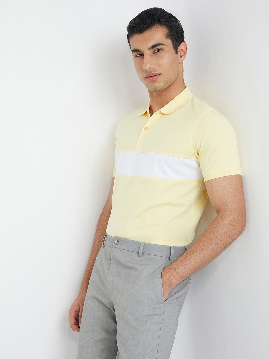 Park Avenue Cotton Rich Striped Polo Collar Slim Fit T-shirt