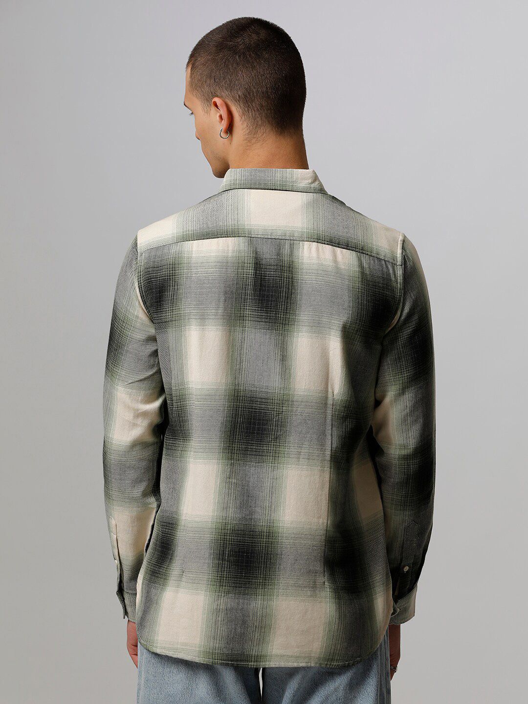 THE BEAR HOUSE Men Slim Fit Checked Pure Cotton Casual Shirt