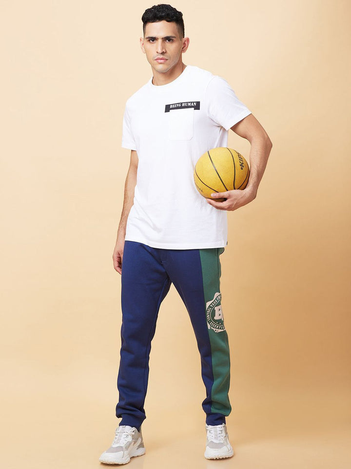 Being Human Men Colorblocked Mid Rise Joggers