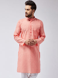 SOJANYA Kurta Lurus Pepejal Berwarna Peach Lelaki