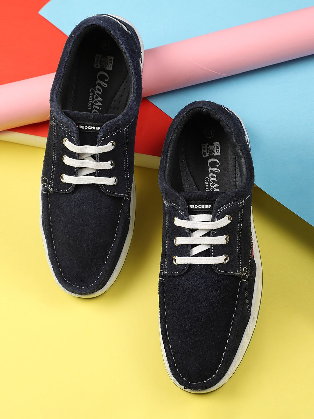 Red Chief Men Navy Blue Boat Shoes