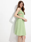 DressBerry Leaf Motif Midriff Reveal A-Line Dress