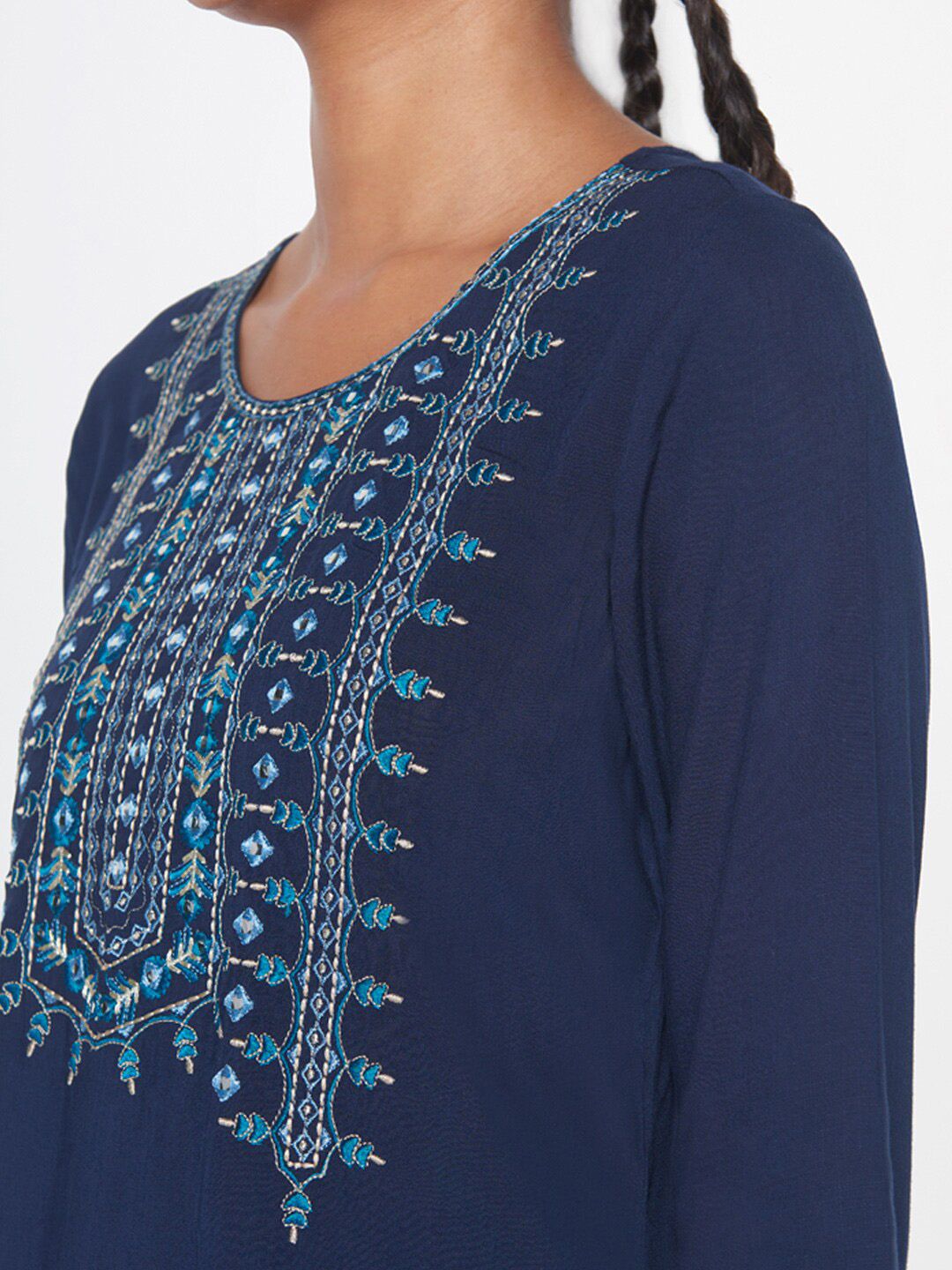 Global Desi Floral Embroidered Anarkali Kurta