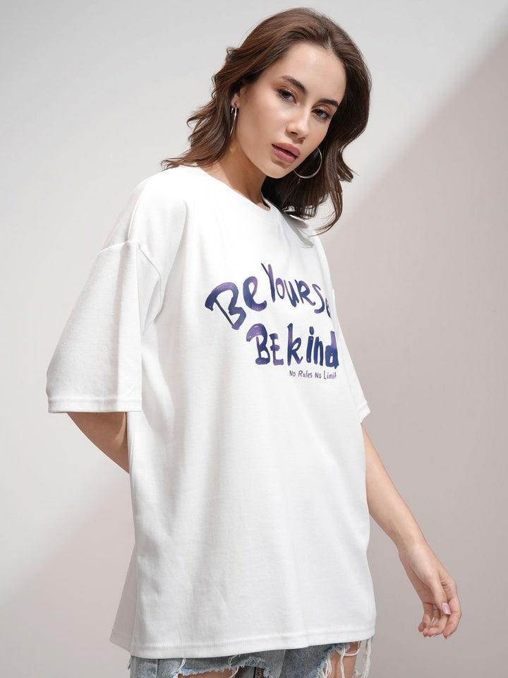 Tokyo Talkies Women Printed Drop Shoulder Oversized T-shirt