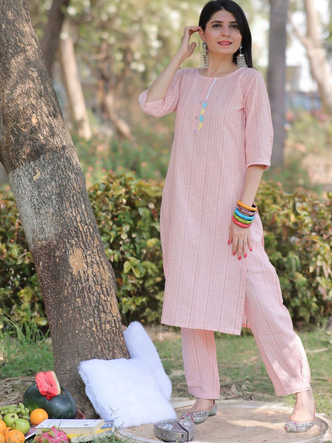 KALINI Women Striped Kurta with Trouser