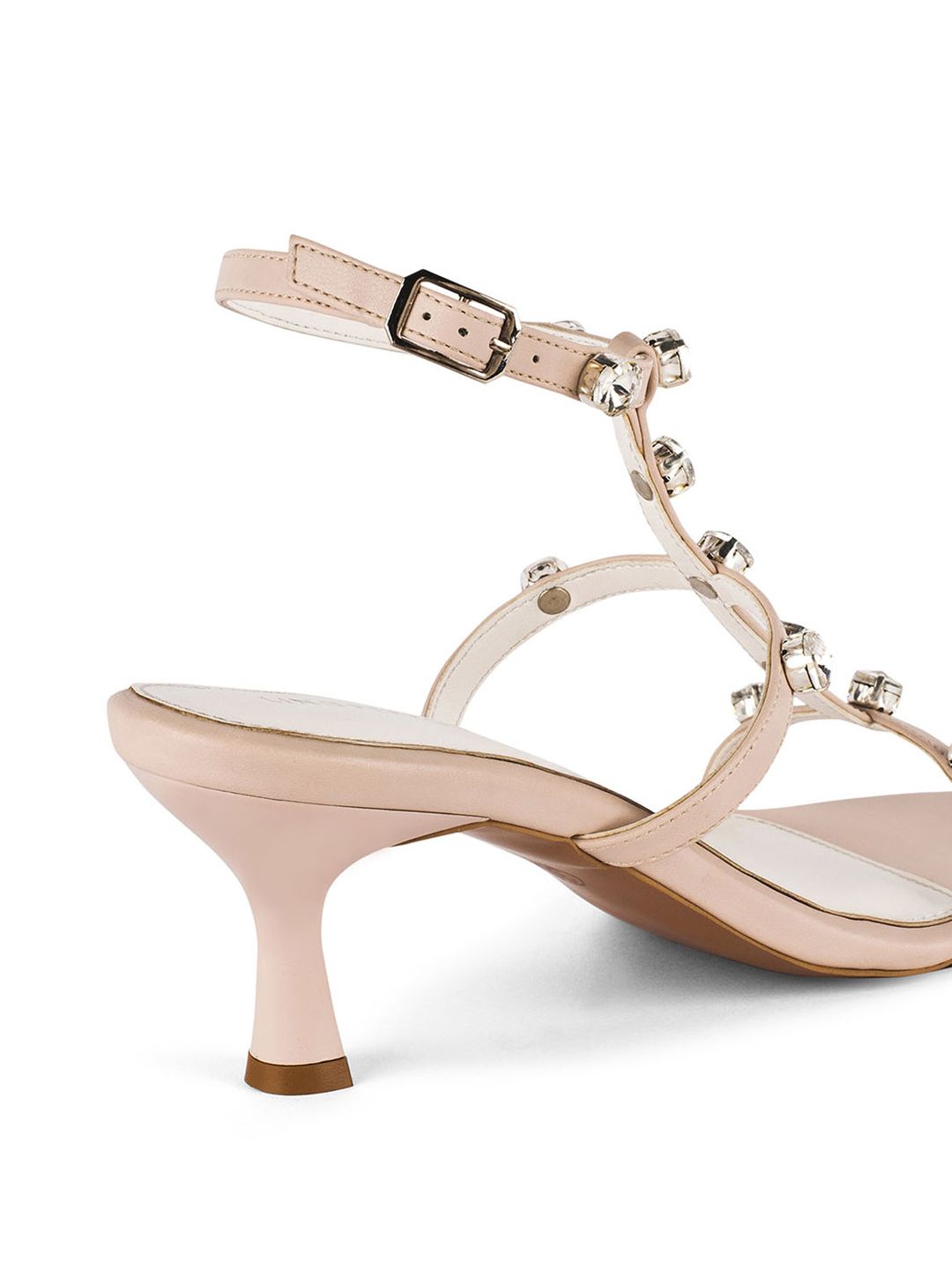 Lino Perros Women Kitten Heel Sandals With Western Embellished