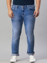Spykar Men Lurus Fit Light Fade Regangan Seluar jeans