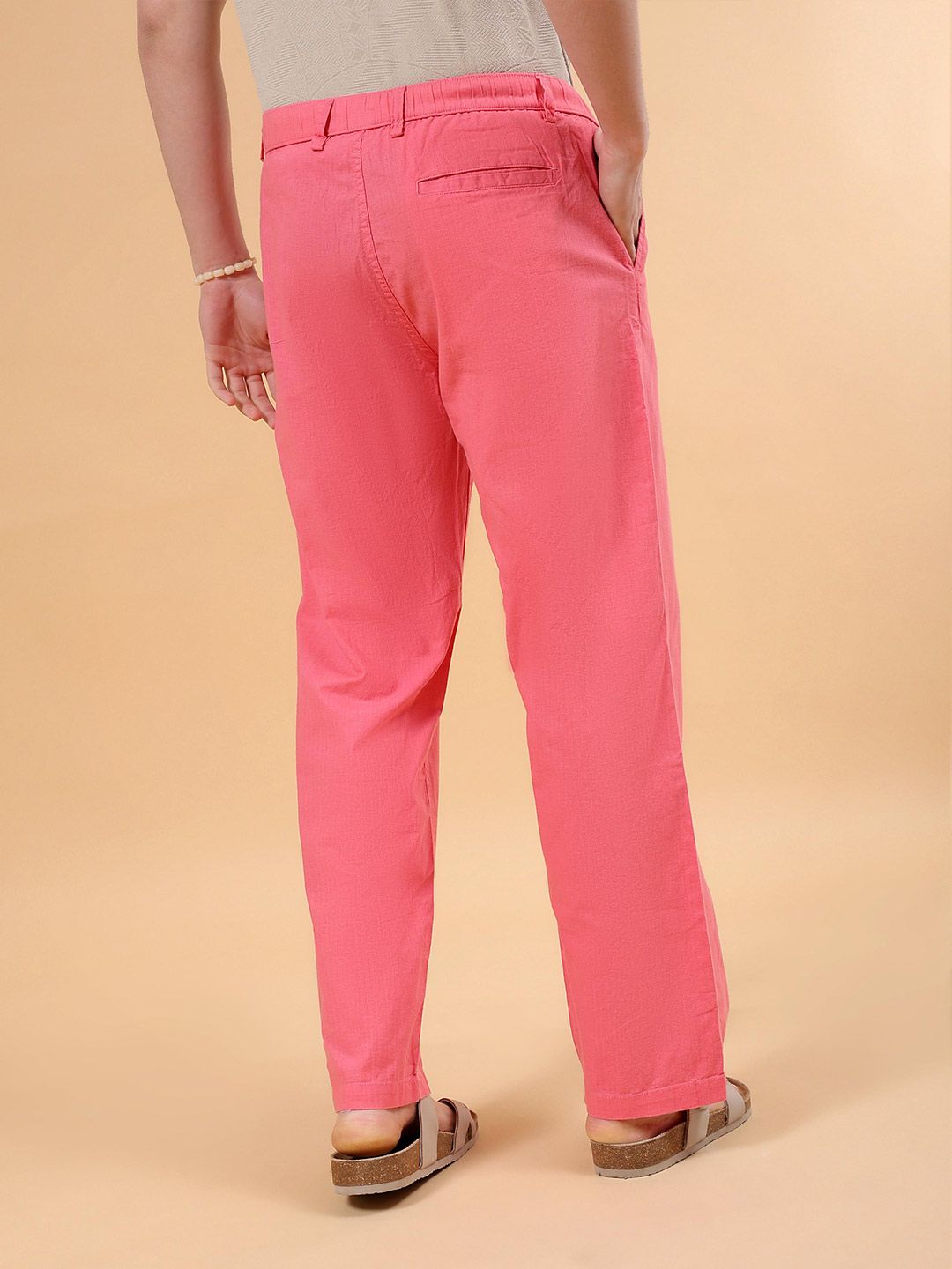 The Indian Garage Co Men Mid-Rise Loose Fit Cotton Trousers