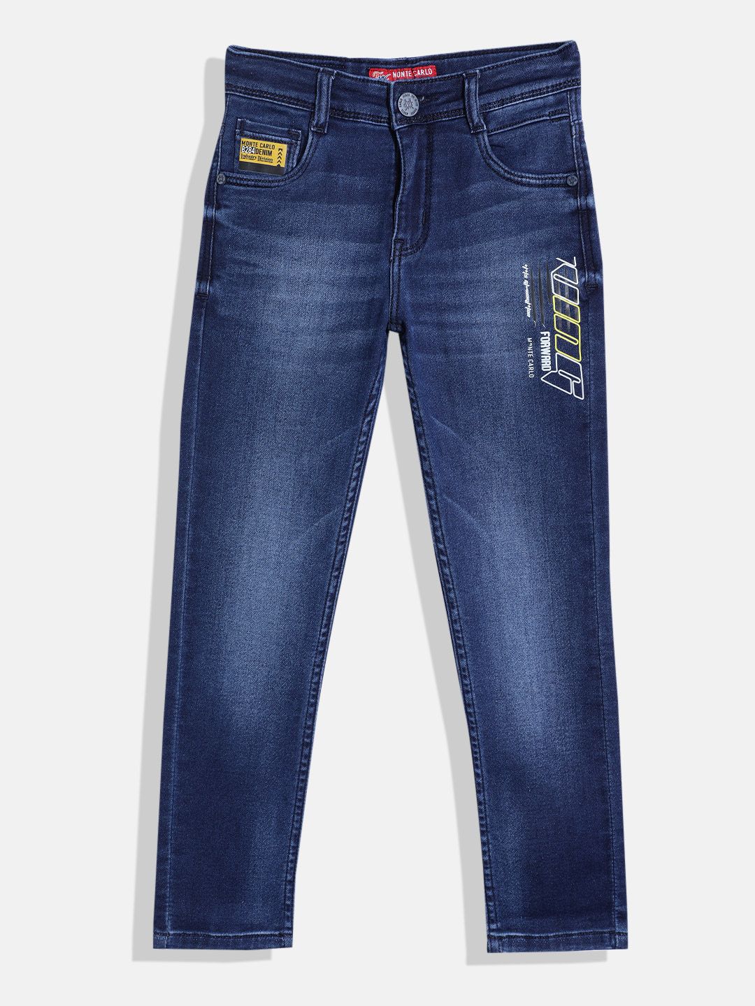 Monte Carlo Boys Slim Fit Printed Jeans