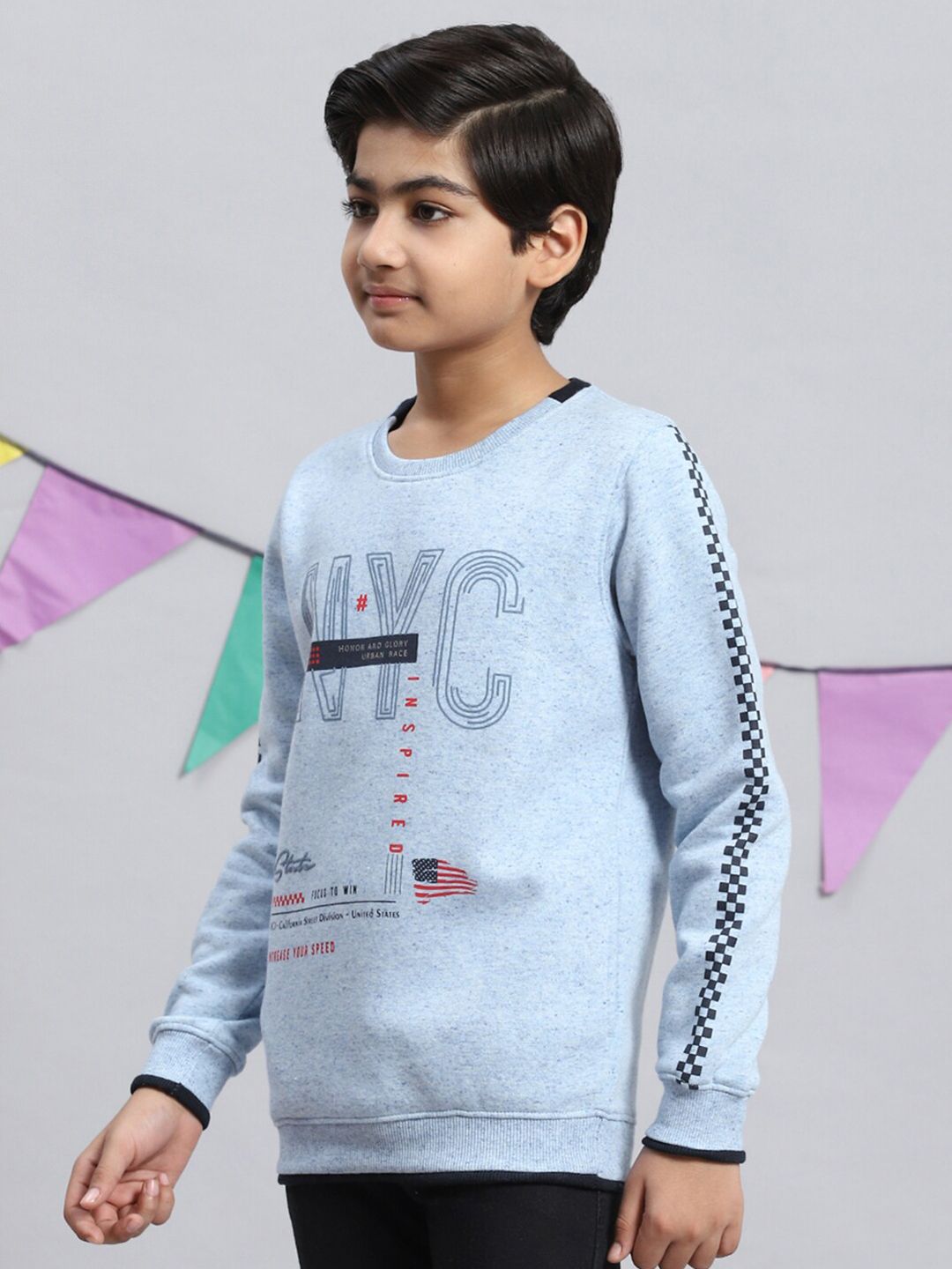 Monte Carlo Boys Typography Printed Pullover Sweatshirt