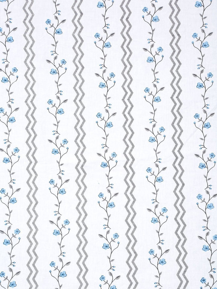 KLOTTHE White Floral 400 TC King Size Bedsheet with 2 Pillow Covers