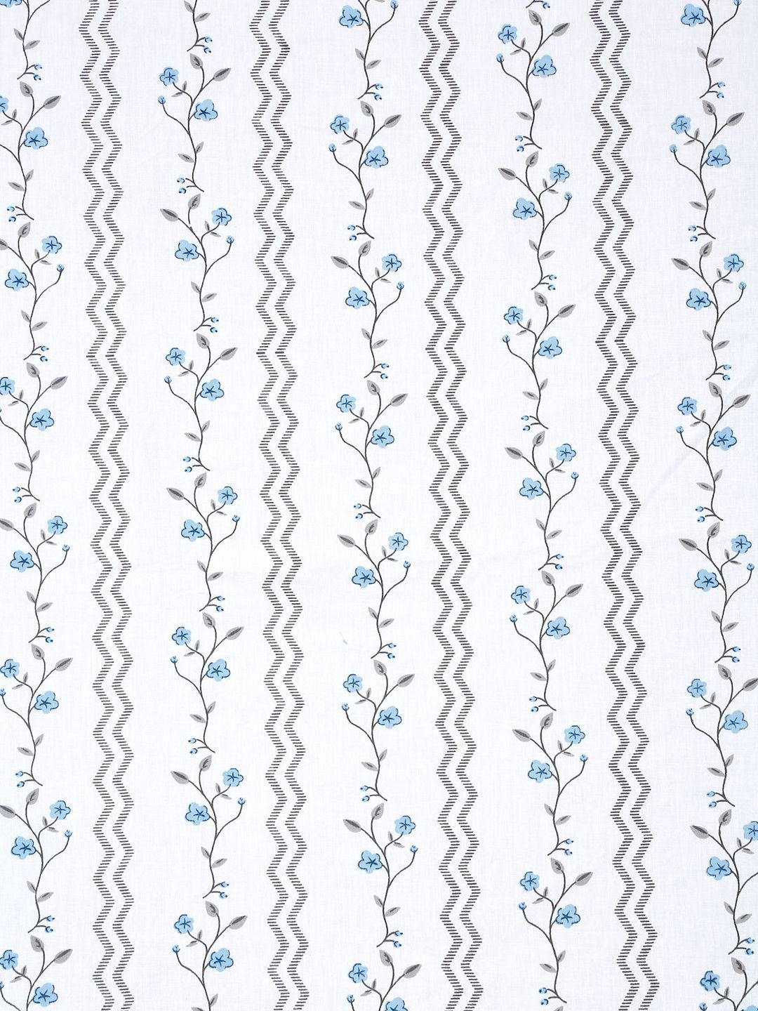 KLOTTHE White Floral 400 TC King Size Bedsheet with 2 Pillow Covers
