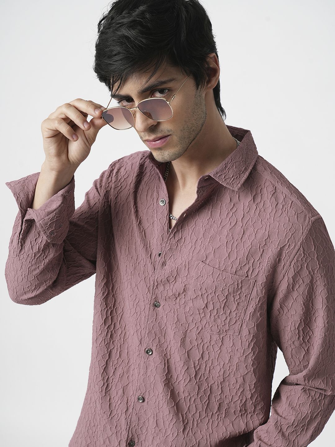 VASTRADO Men Classic Spread Collar Solid Slim Fit Casual Shirt