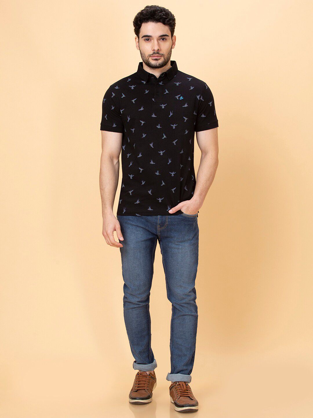 Being Human Conversational Printed Polo Collar Cotton T-shirt