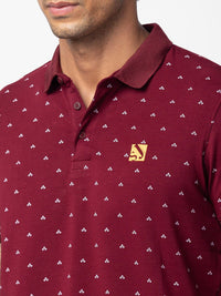 SPYKAR Men Printed Polo Collar Cotton T-shirt