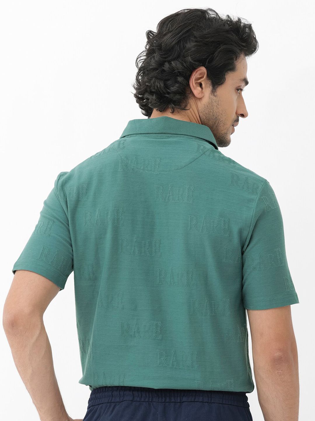 RARE RABBIT Men Gesset-2 Regular Fit Polo Collar Cotton T-Shirt
