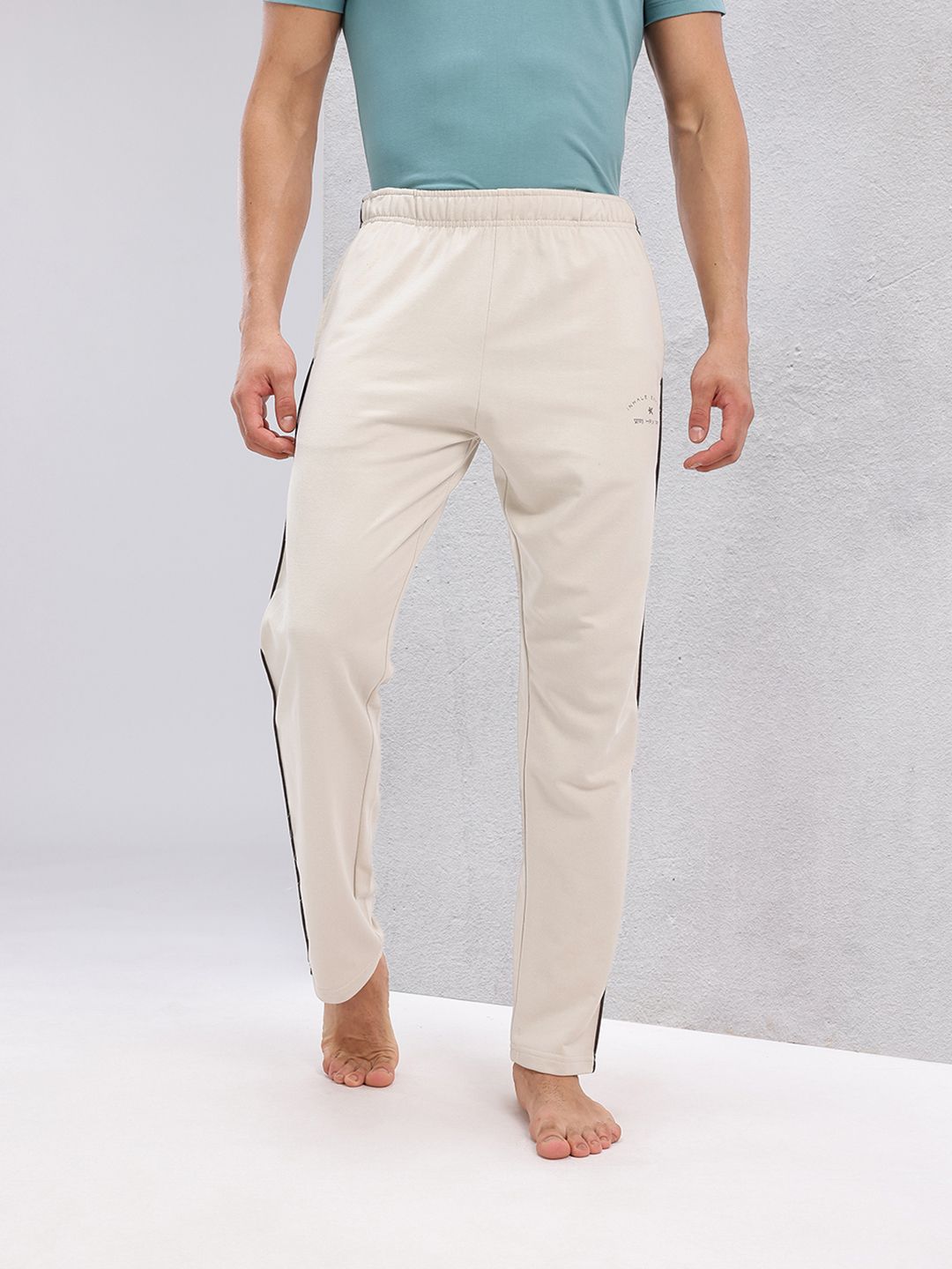 HRX by Hrithik Roshan Men Mid-Rise Yoga Track Pants with Contrast Piping