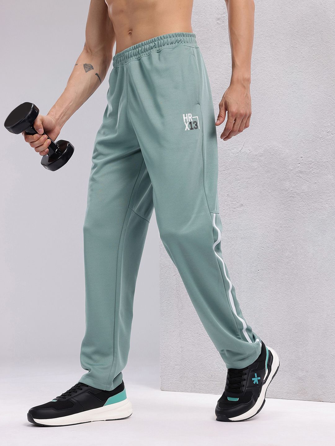 HRX by Hrithik Roshan Men Brand Logo Detail Mid-Rise Rapid-Dry Running Track Pants