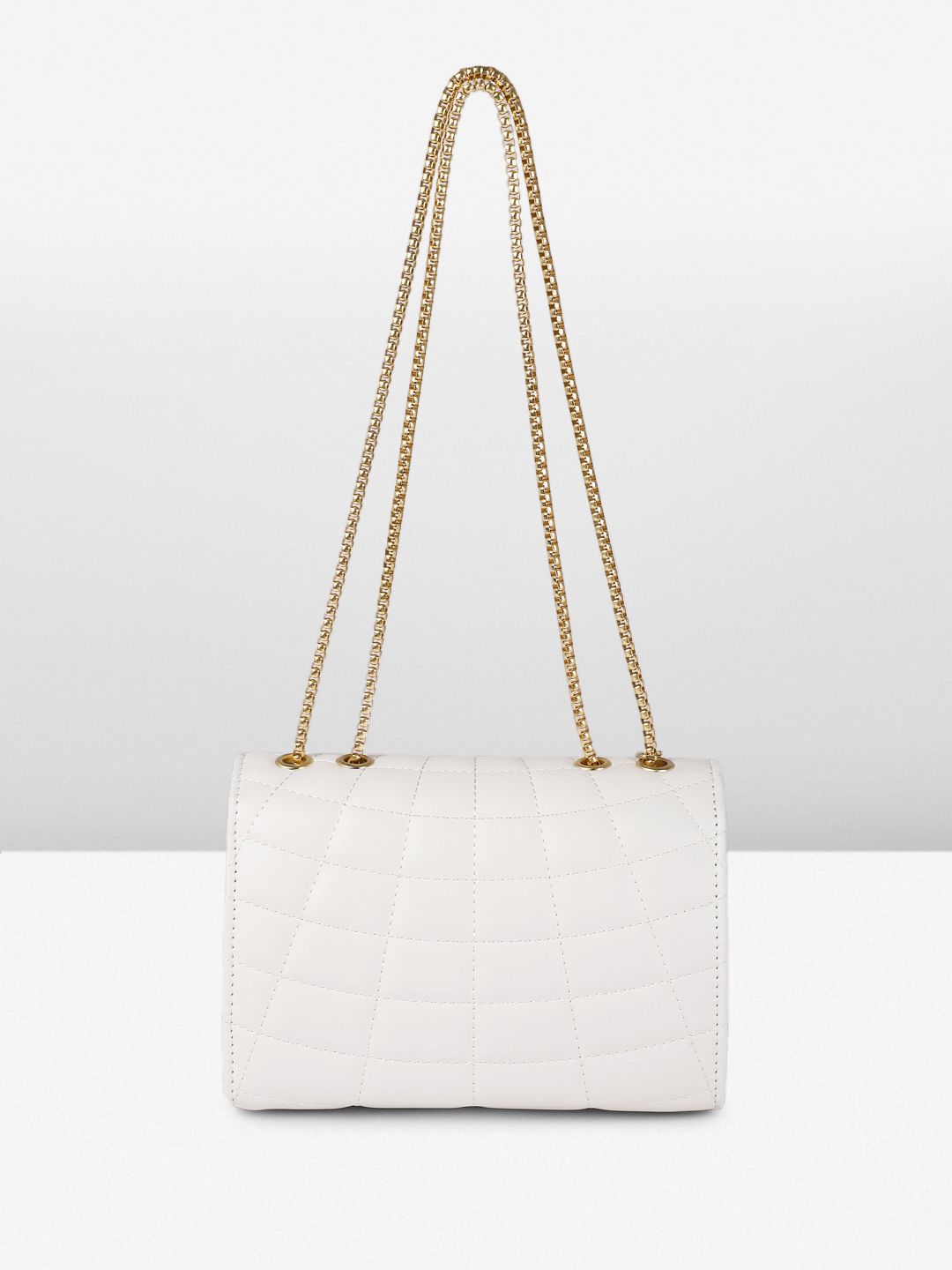 DressBerry Textured Structured Shoulder Bag with Quilted